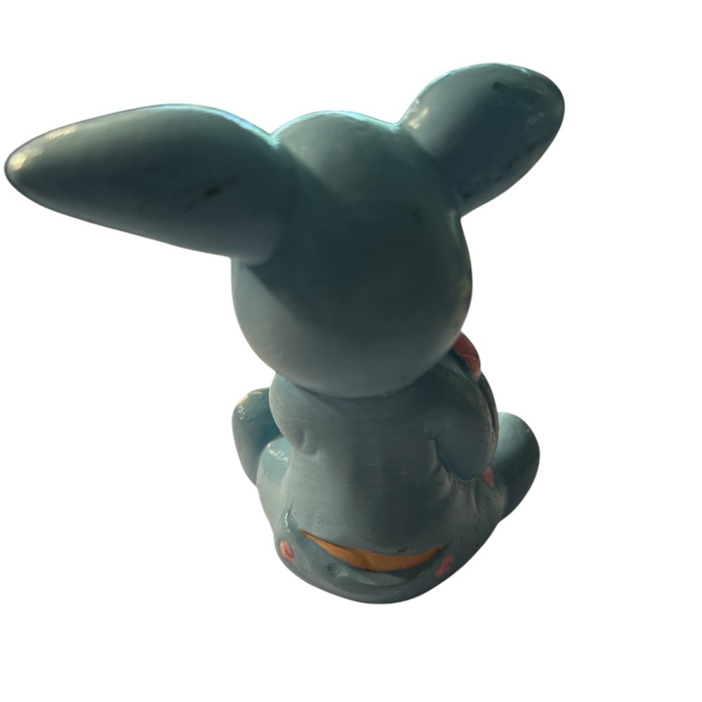 Vintage Blue and Pink Baby Bunny Figurine - peek a boo back - Picture 2 of 2